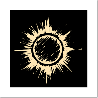 bohemian, astrological, with sun, sunburst , boho Posters and Art